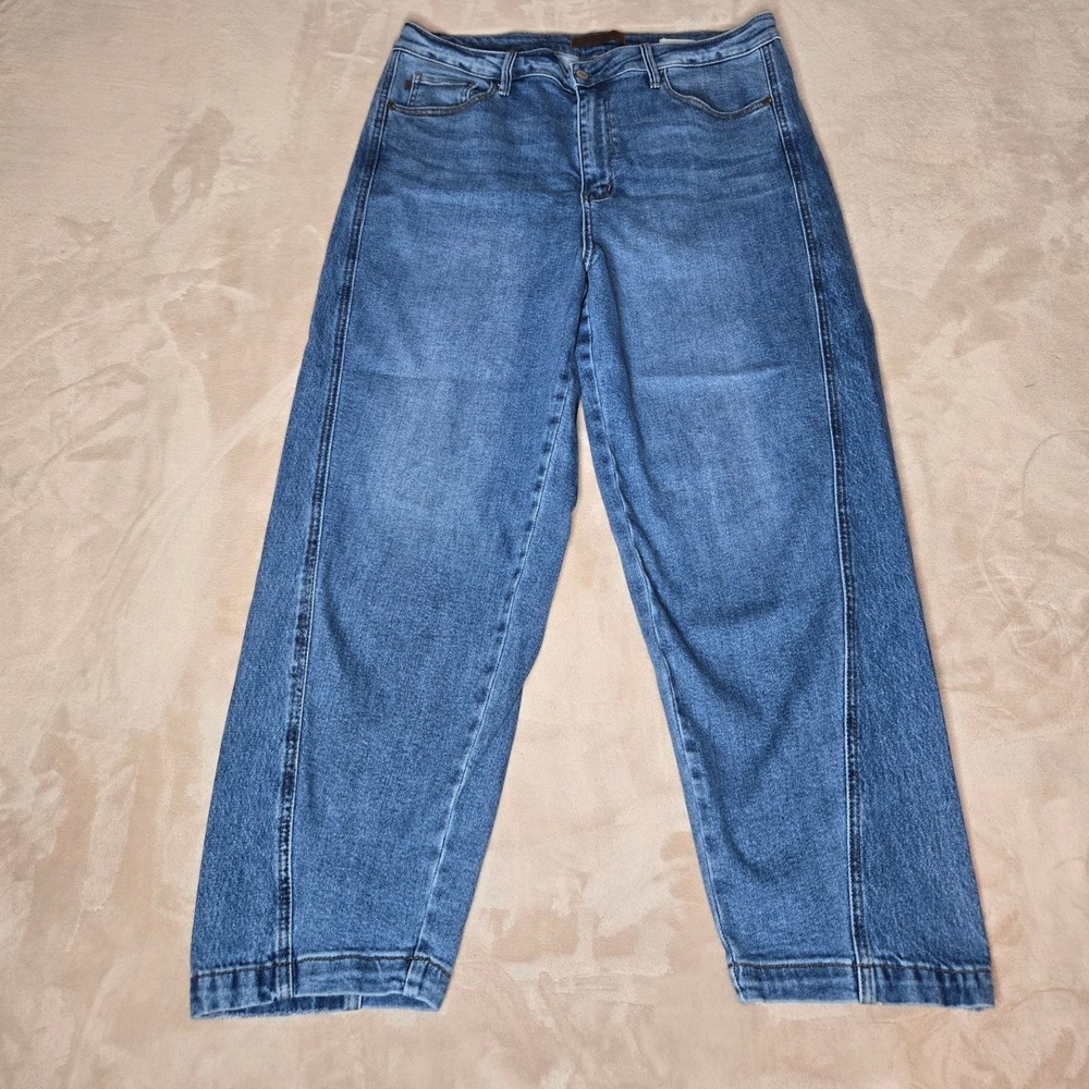 Judy Blue Barrel Fit Jeans Womens 15/32 Medium Wash Blue Curved Leg